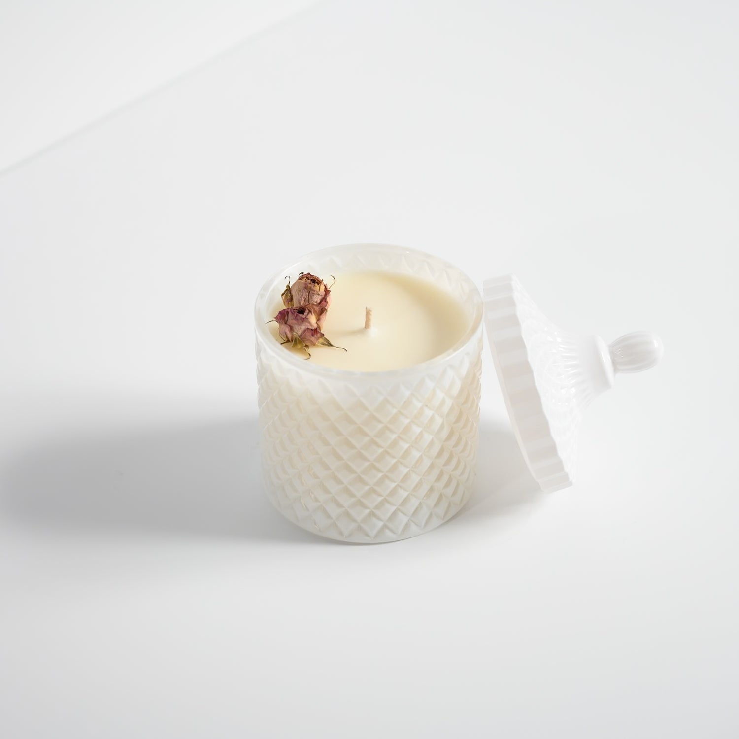 Large White Geo - Soy Candle